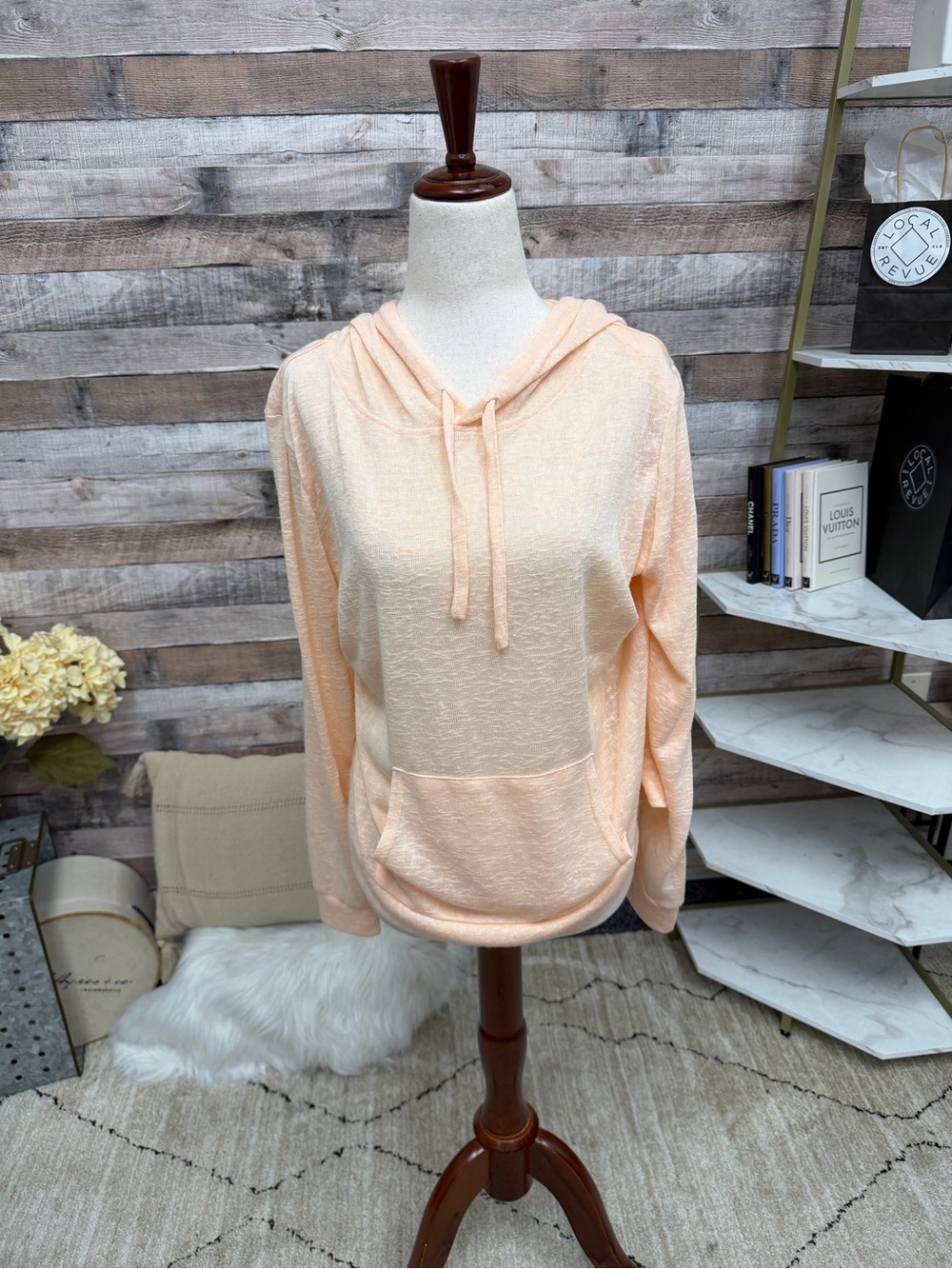 Weatherproof Vintage Orange Lightweight Hooded Sweatshirt